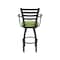 Holland Bar Stool Co Jackie with Arms 25 in. Swivel Counter Stool with Black Wrinkle Finish and Canter Kiwi Green Seat 415 - alternate 7